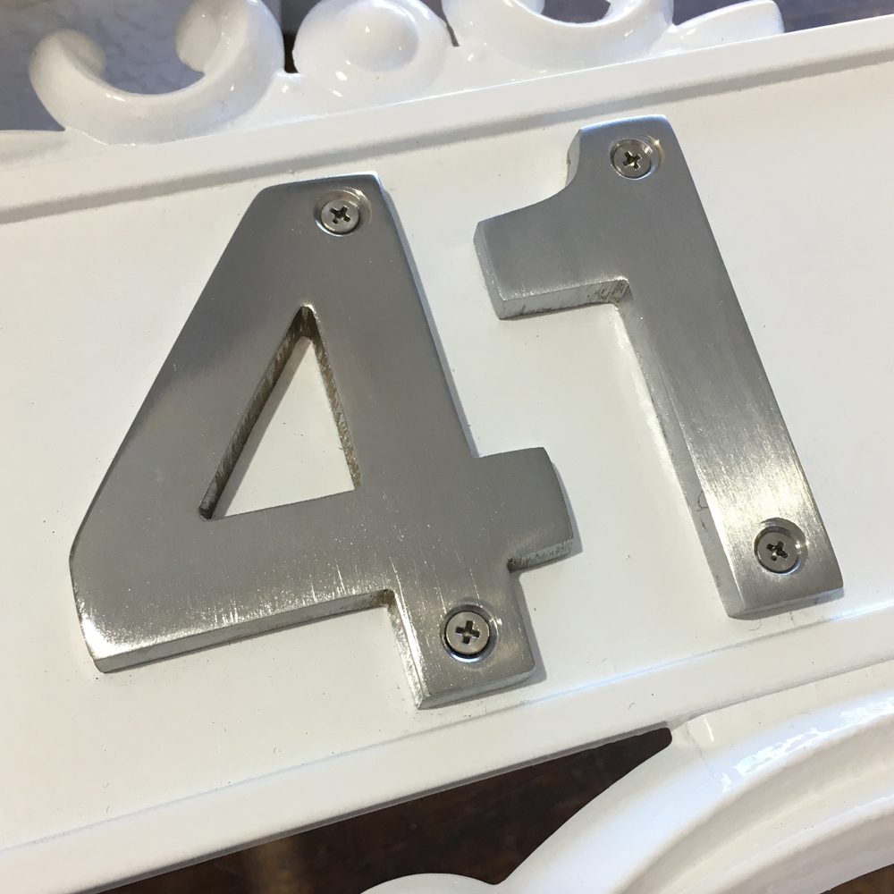 Satin Chrome Letterbox Number 75mm