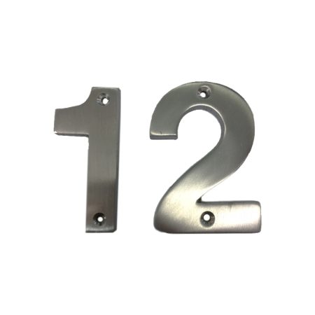 Satin Chrome Letterbox Number 75mm