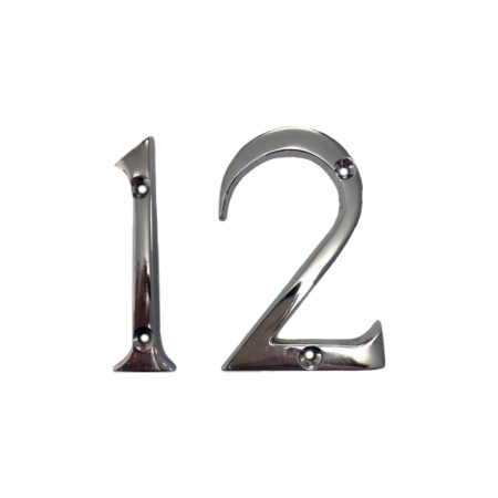 Bright Chrome Letterbox Number 75mm