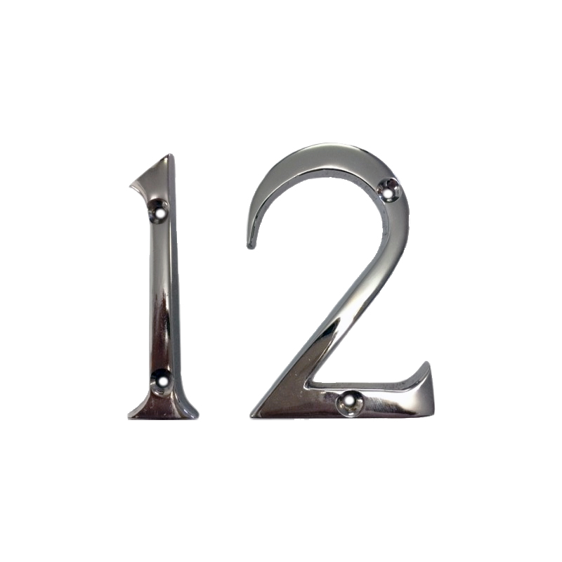 Bright Chrome Letterbox Number 75mm