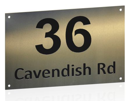 Stainless House Nameplate 300 x 200