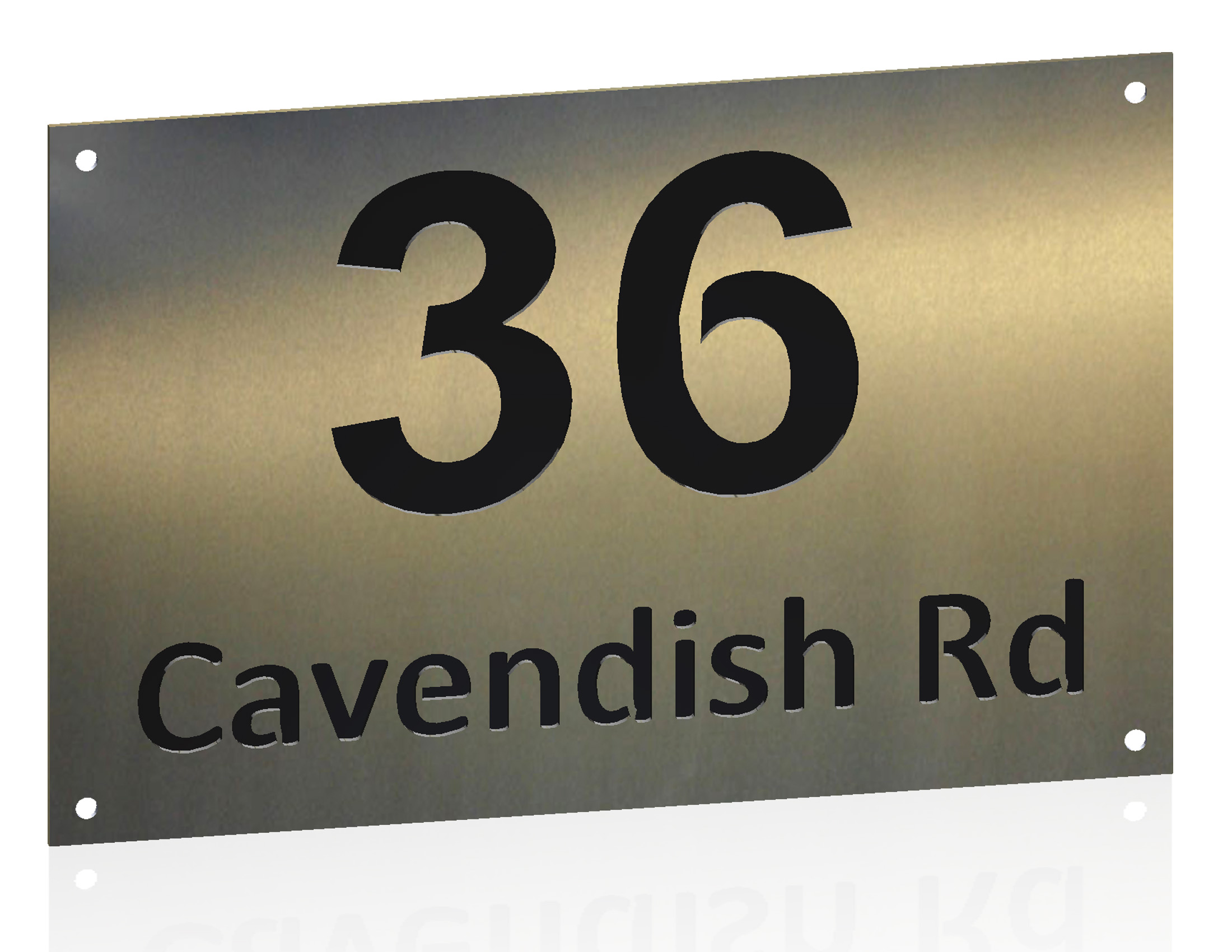 Stainless House Nameplate 300 x 200