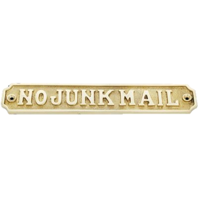 No Junk Mail - Brass Large