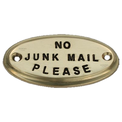 No Junk Mail - Brass Small