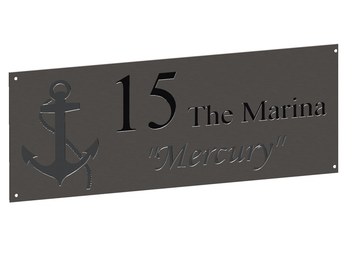 Stainless House Sign 500 x 200