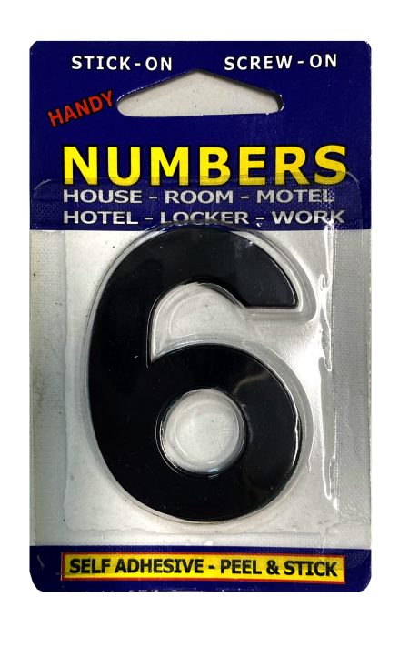 Stick on Numbers Letterbox - Black
